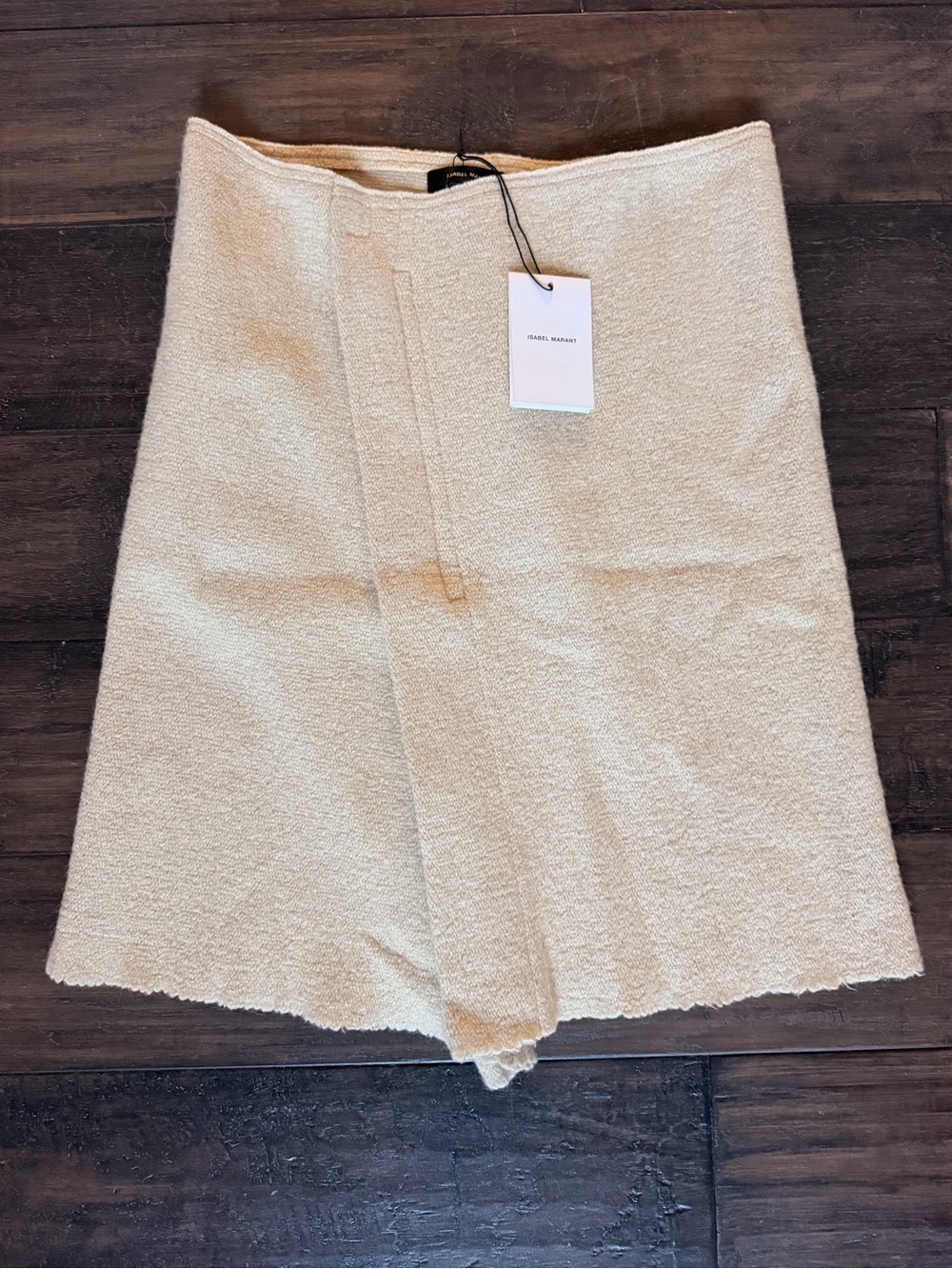 ISABEL MARANT Darling Cross-Waist Cream Textured Mini Skirt Sz 2/4 NWT $595